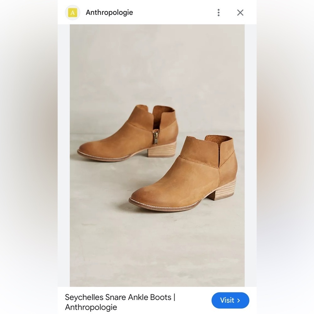 Anthropologie Seychelles Women's Tan SNARE Leather Ankle Booties size 8 - Picture 12 of 15
